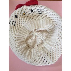 Hello Kitty crochet beret hat